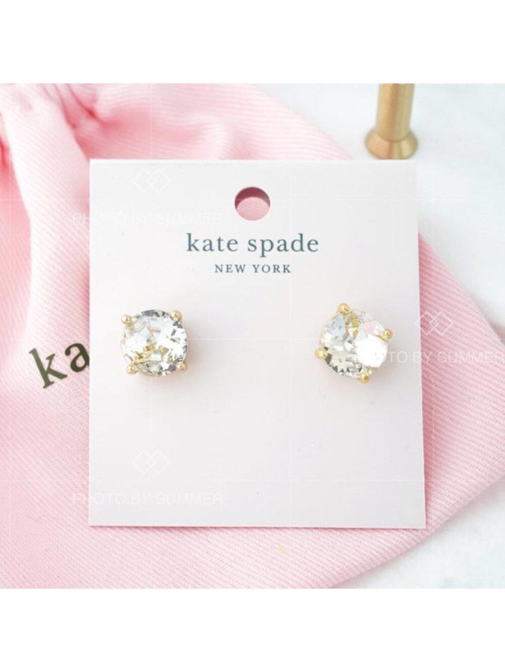 Kate Spade Crystal Stud Earrings Gold Clear